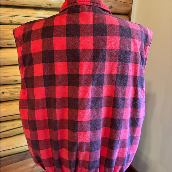 Lined sleeveless check jacket ♦️Vintage ♦️Large - Picture 4 of 6